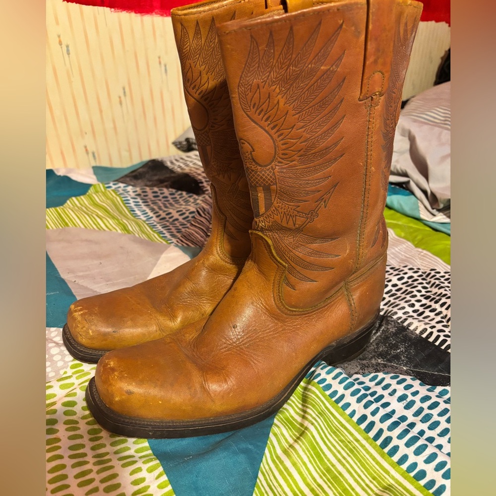 Men’s rare vintage 1970’s Leather Dingo cowboy boots - Picture 2 of 3